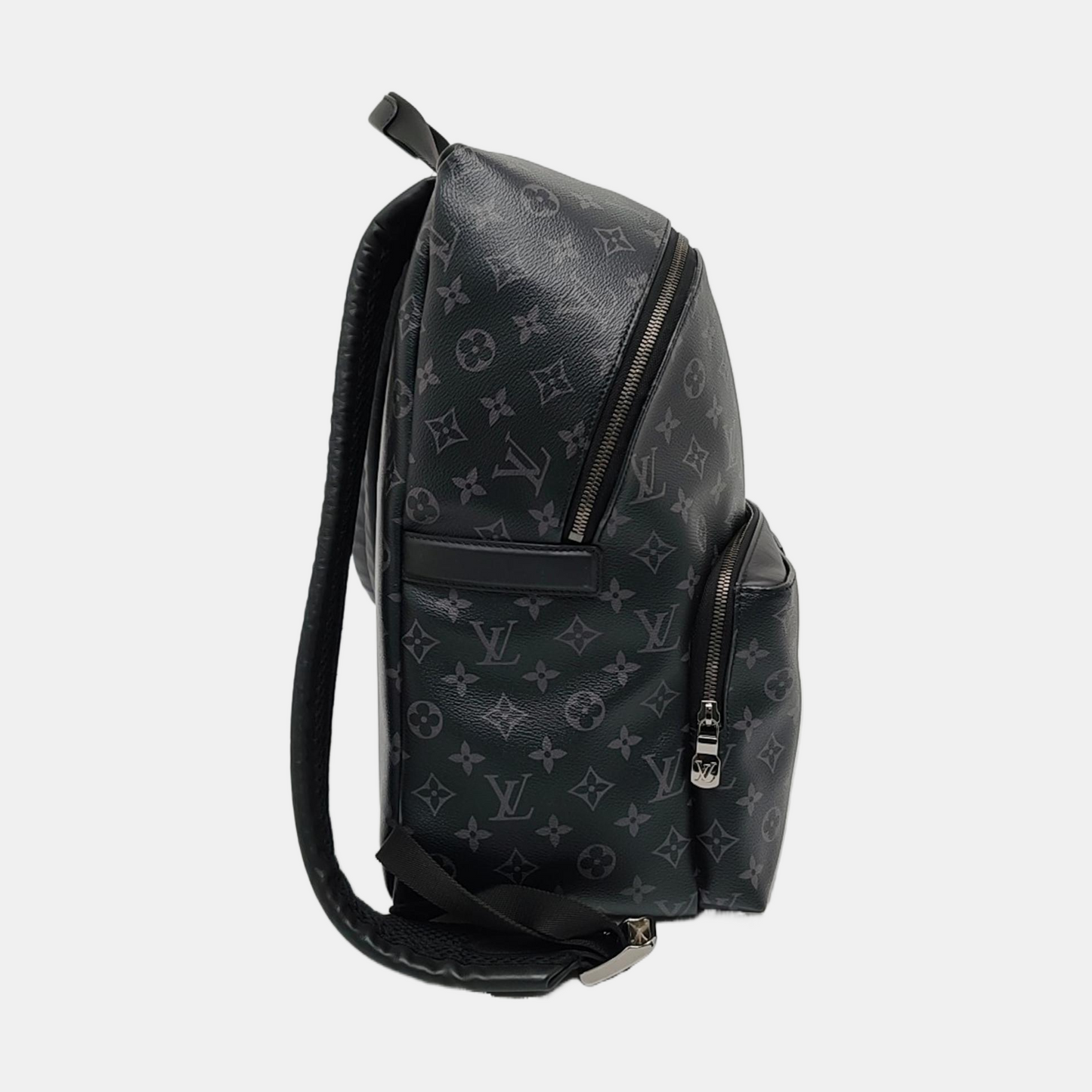 LOUIS VUITTON DISCOVERY Small Black Coated Canvas Monogram Black Samurai Backpack Tote Bag with Silver Hardware-(SKU)-967721864