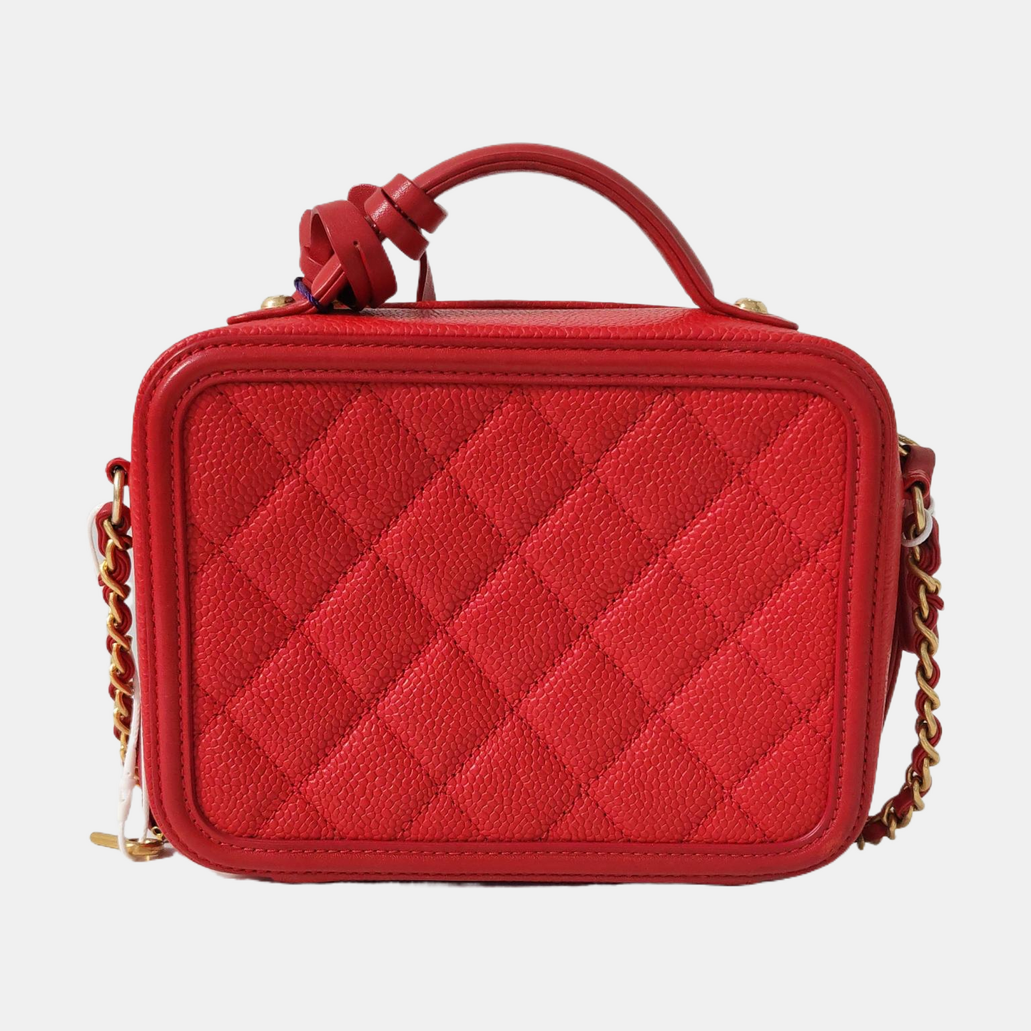 CHANEL FILIGREE Small Red Calfskin Quilted Shoulder Bag Crossbody Bag with Gold Hardware-(SKU)-967530368