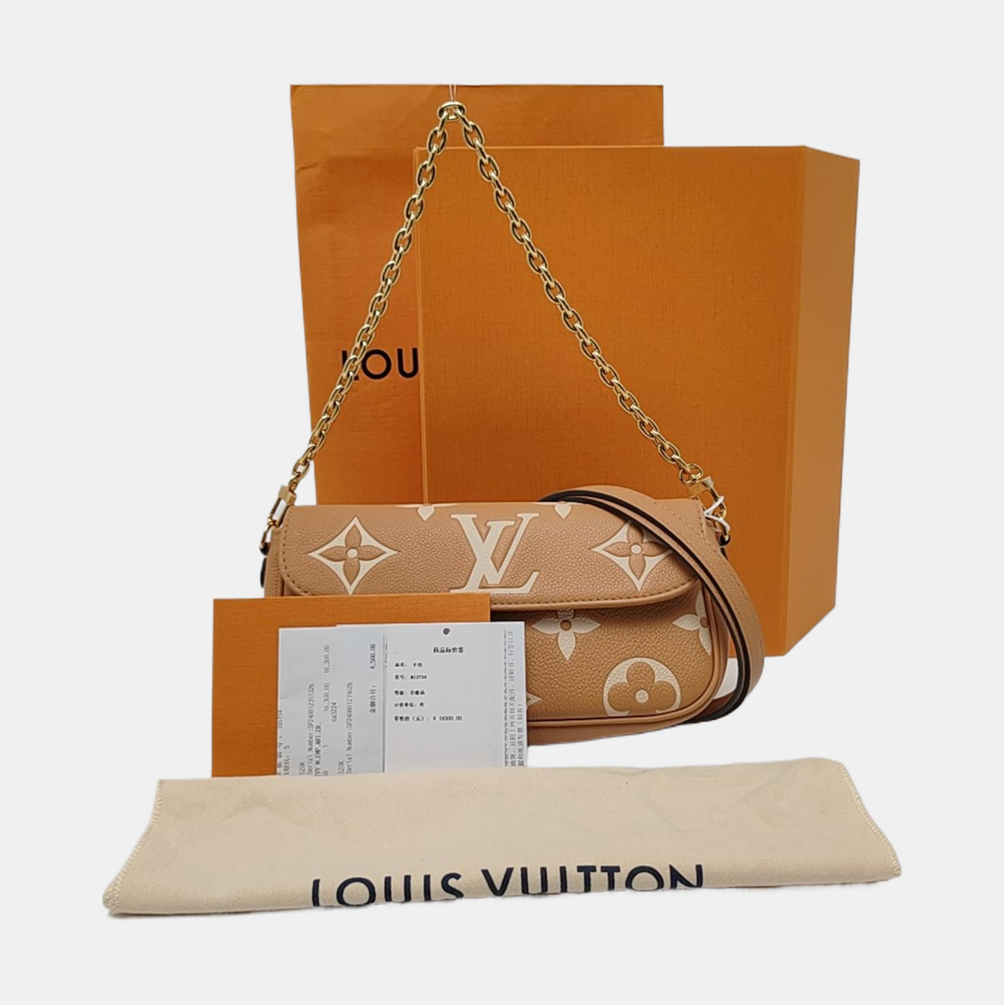 LOUIS VUITTON IVY Blush Pink Leather Monogram Shoulder Bag with Shoulder Strap, Gold Hardware, 2 Removable Shoulder Straps, Accessories Included-(SKU)-967822924
