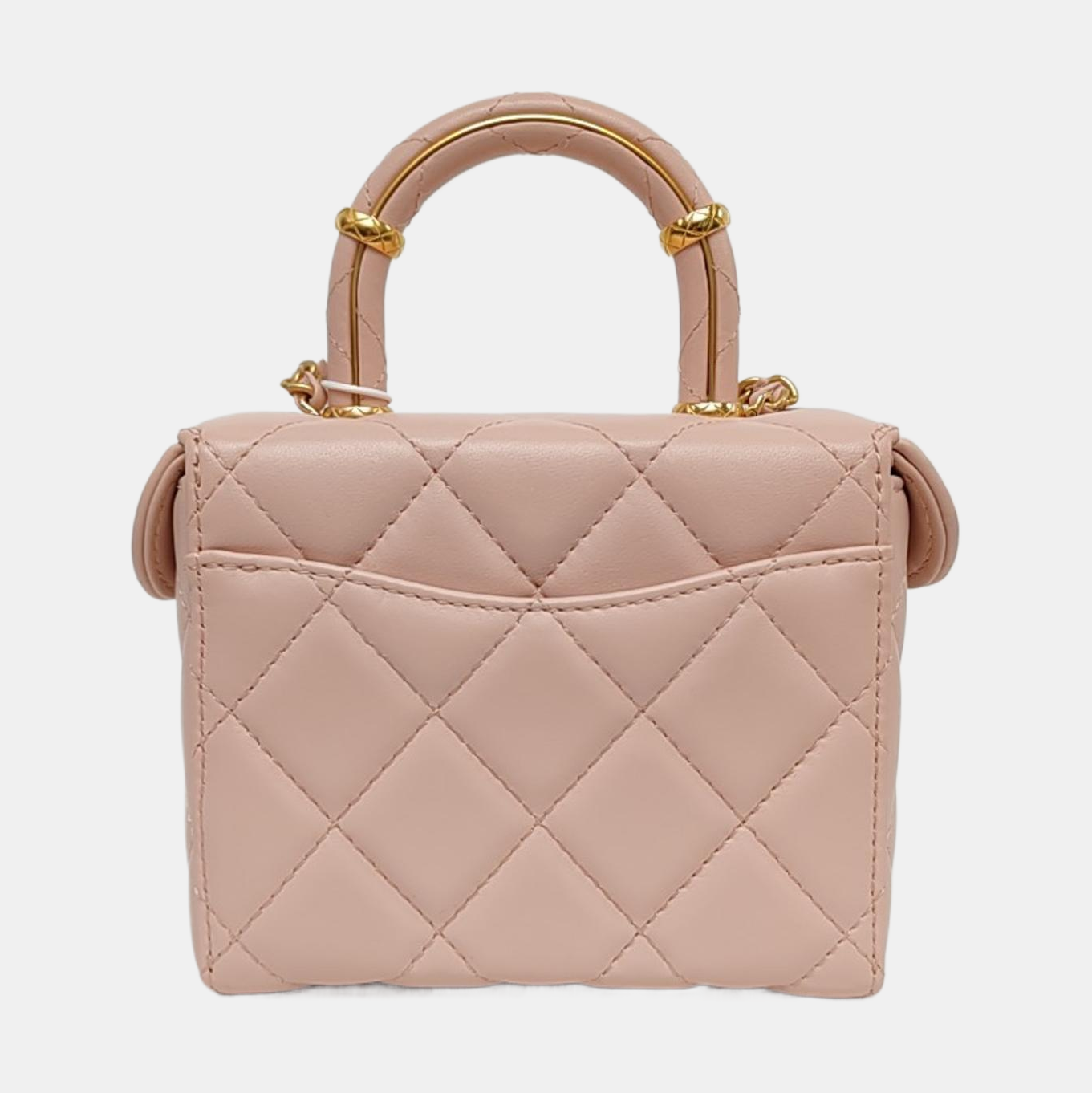 CHANEL 23S Small Size Light Pink Lamb Leather Quilted Shoulder Bag Crossbody Bag Handbag Gold Hardware-(SKU)-967618113