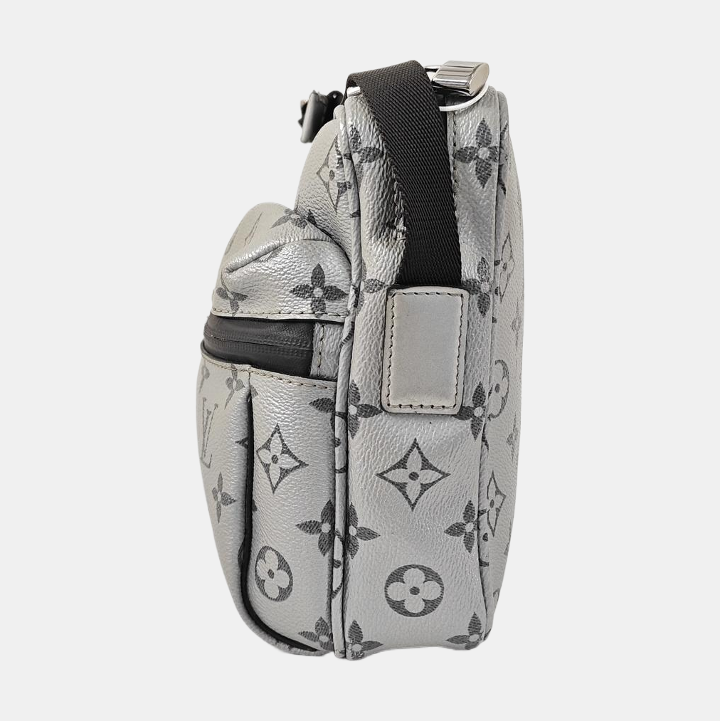 LOUIS VUITTON TRIO Grey Calfskin Monogram Crossbody Shoulder Bag Silver Hardware-(SKU)-967525800