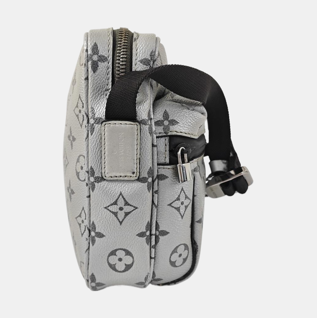 LOUIS VUITTON TRIO Grey Calfskin Monogram Crossbody Shoulder Bag Silver Hardware-(SKU)-967525800