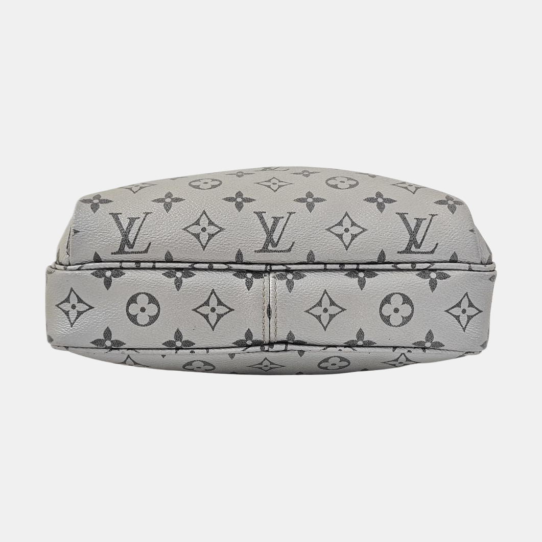 LOUIS VUITTON TRIO Grey Calfskin Monogram Crossbody Shoulder Bag Silver Hardware-(SKU)-967525800