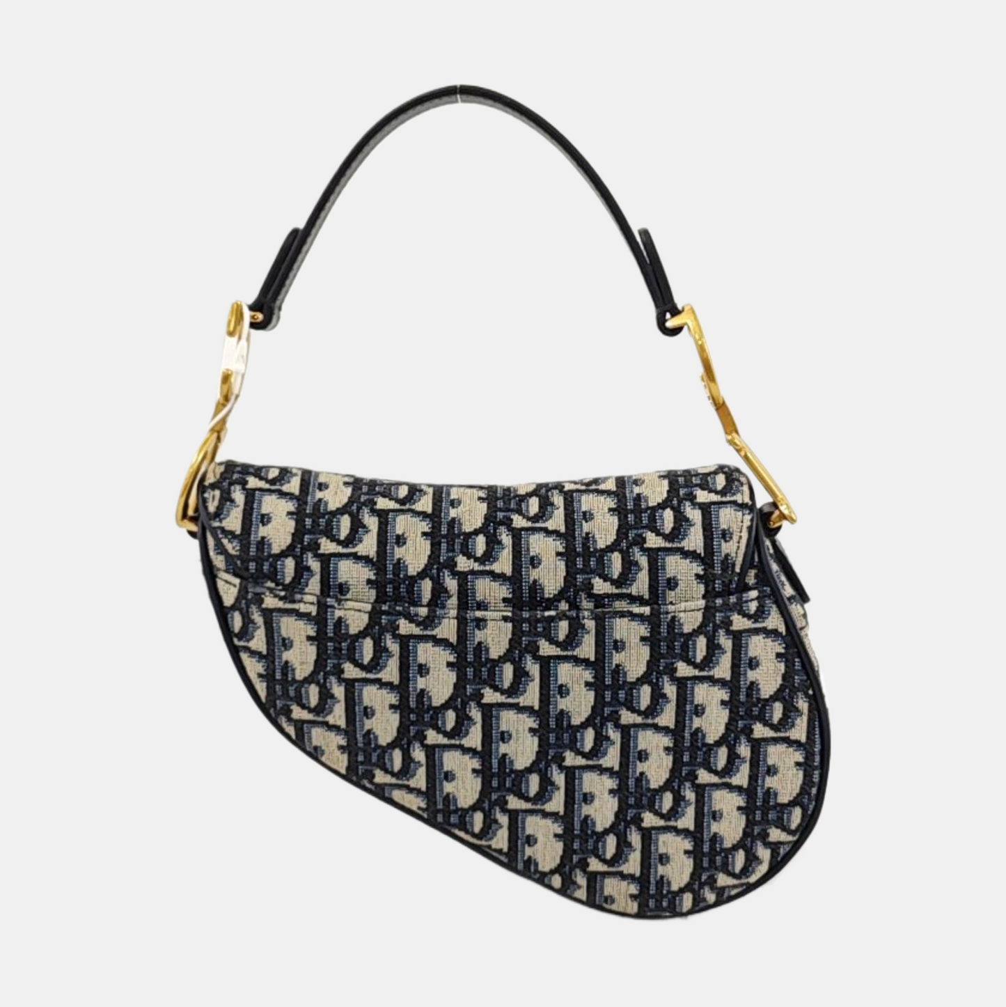 DIOR Saddle Mini Blue Canvas Monogram Saddle Bag Crossbody Shoulder Bag with Gold Hardware, Detachable Strap, Complete Accessories-(SKU)-967687563