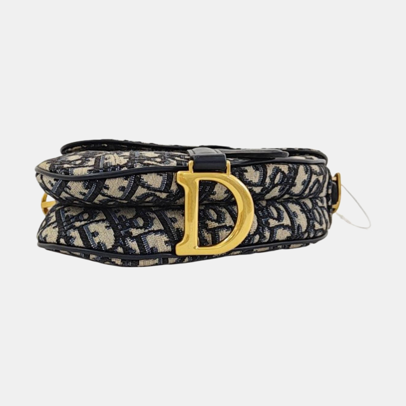 DIOR Saddle Mini Blue Canvas Monogram Saddle Bag Crossbody Shoulder Bag with Gold Hardware, Detachable Strap, Complete Accessories-(SKU)-967687563
