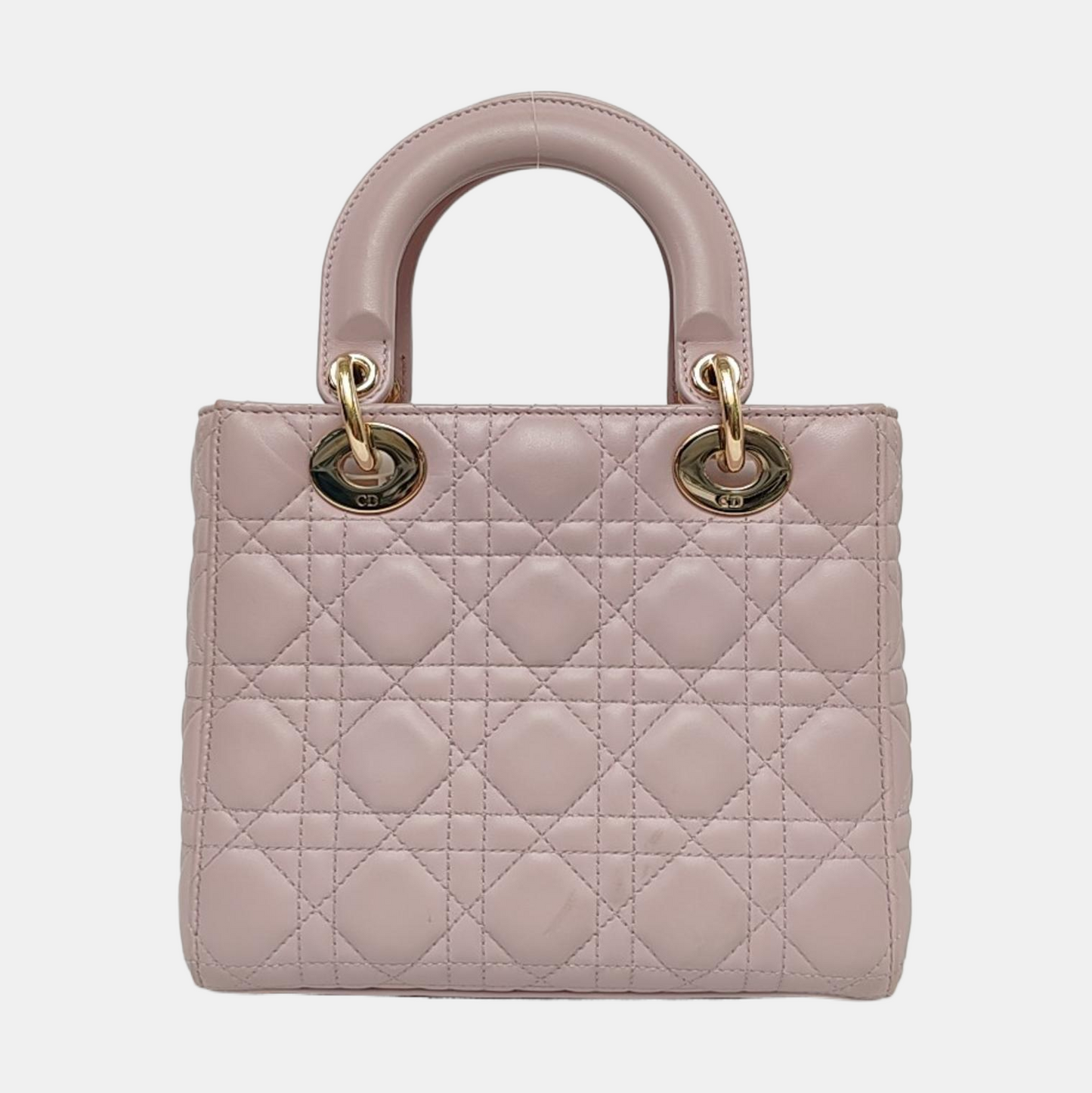 DIOR Lady Dior Small Pink Purple Lamb Skin Cannage 4-Compartment Shoulder Bag Crossbody Bag Gold Hardware Removable Strap-(SKU)-967754784