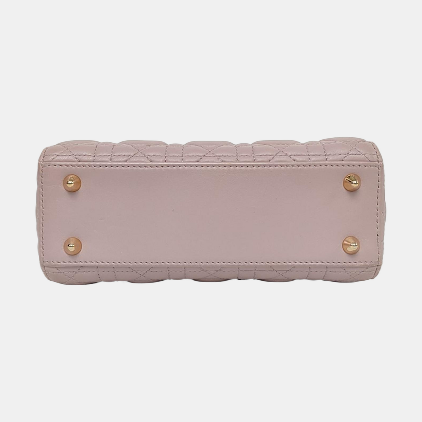DIOR Lady Dior Small Pink Purple Lamb Skin Cannage 4-Compartment Shoulder Bag Crossbody Bag Gold Hardware Removable Strap-(SKU)-967754784