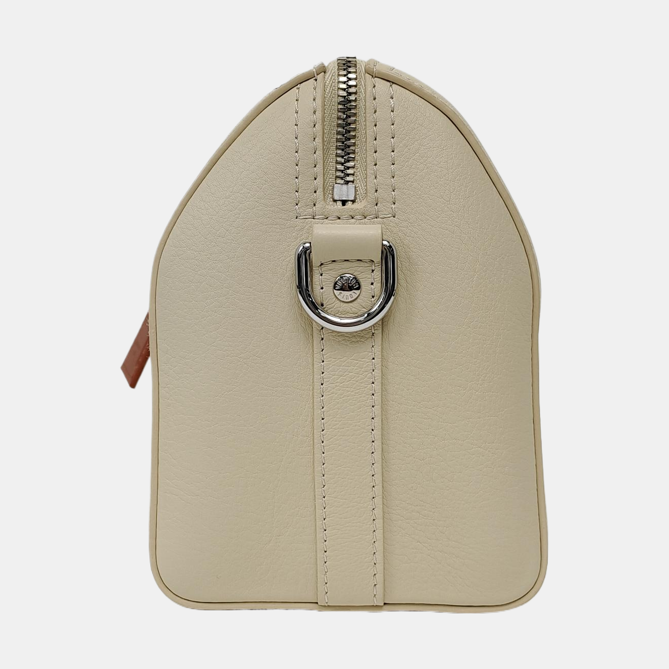 LOUIS VUITTON KEEPALL Beige Leather Boston Bag Single Shoulder Bag Crossbody Bag Silver Hardware Removable Strap-(SKU)-968088625