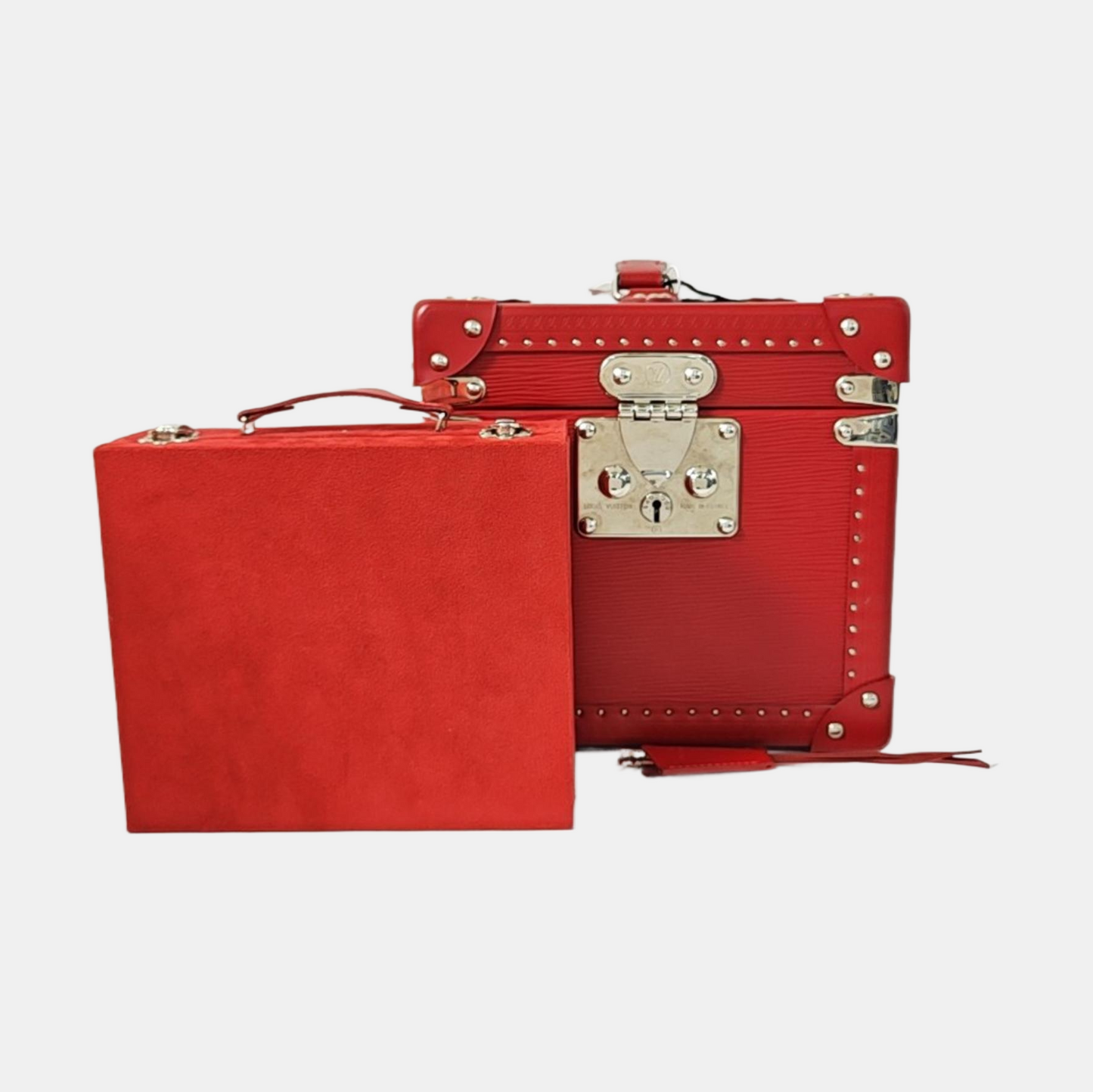 LOUIS VUITTON BLEECKER BOX Red EPI Leather Embossed Tote Bag Silver Hardware Inner Bag-(SKU)-968079399