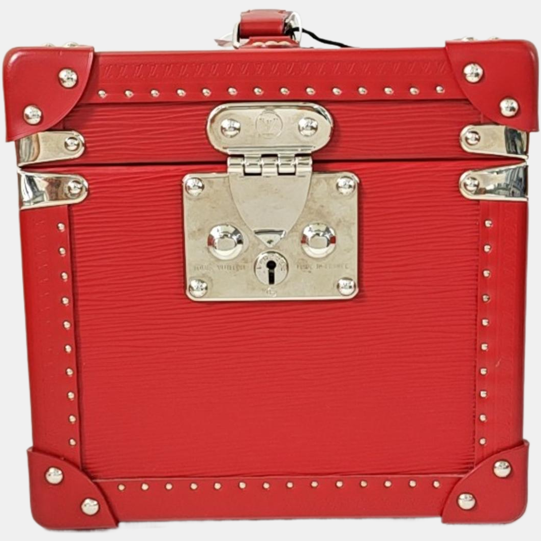 LOUIS VUITTON BLEECKER BOX Red EPI Leather Embossed Tote Bag Silver Hardware Inner Bag-(SKU)-968079399