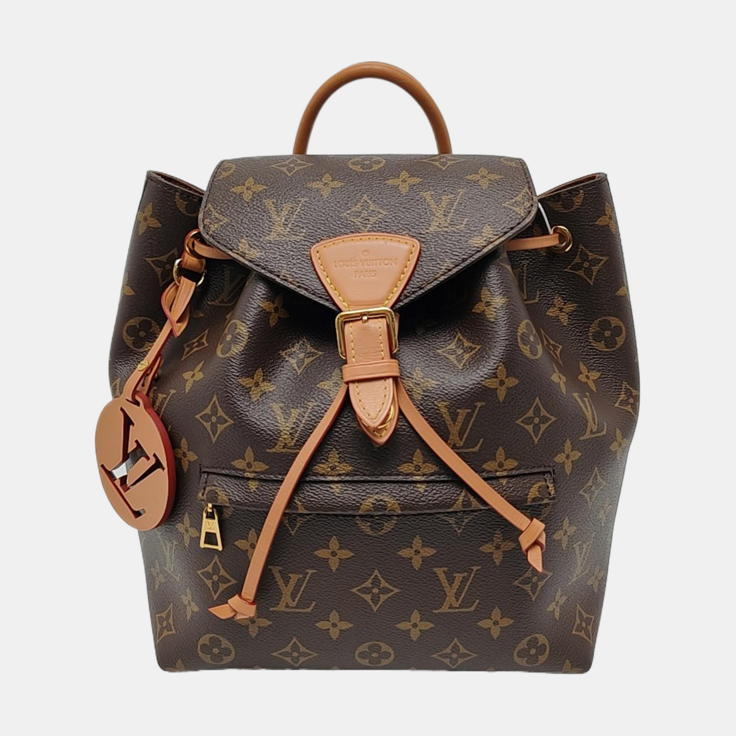 LOUIS VUITTON MONTSOURIS Brown Coated Canvas Monogram Backpack Handbag Gold Hardware-(SKU)-967932966