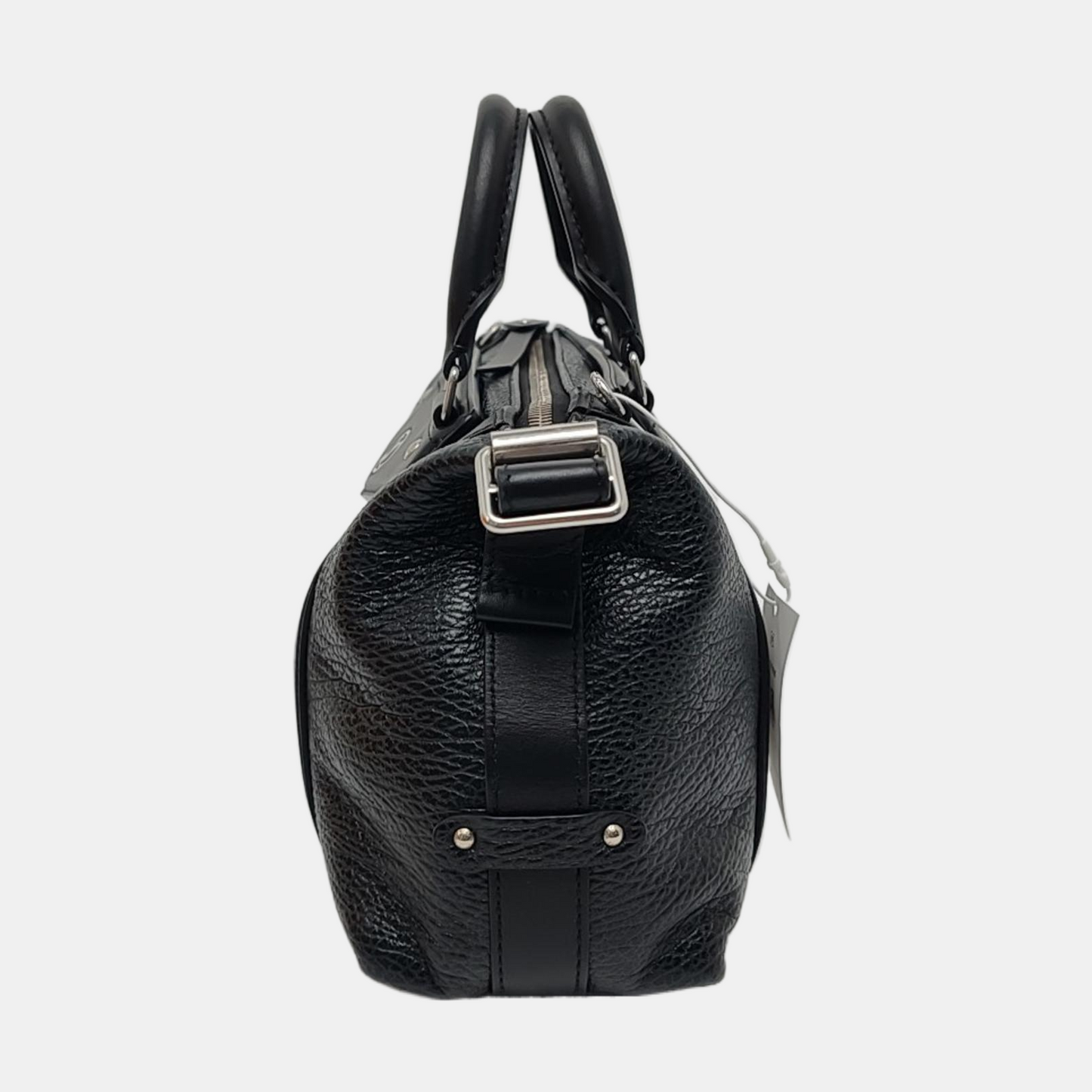 LOUIS VUITTON BIKER Small-sized Black Lamb Skin Crossbody Bag Handbag Shoulder Bag Silver Hardware Removable Shoulder Strap-(SKU)-967994639
