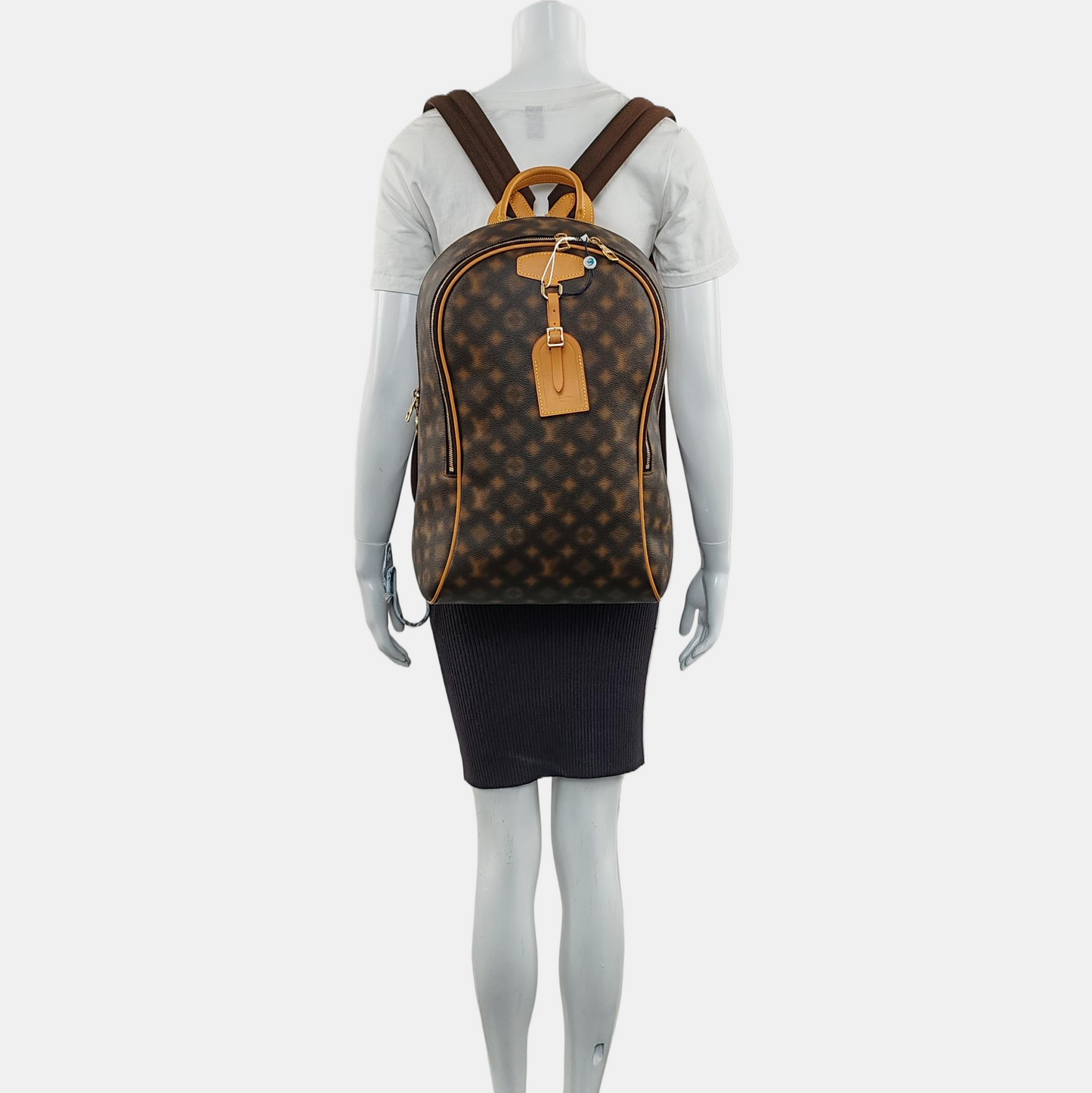 LOUIS VUITTON EXCURSION Brown Coated Canvas Monogram Backpack with Gold Hardware-(SKU)-968153919