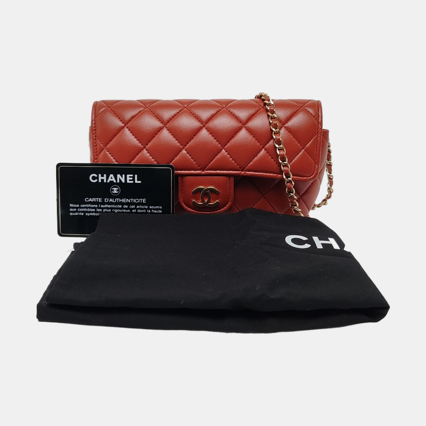 CHANEL CLASSIC FLAP Brick Red Lamb Skin Quilted Shoulder Bag Crossbody with Gold Hardware 31 Clasp-(SKU)-968214539
