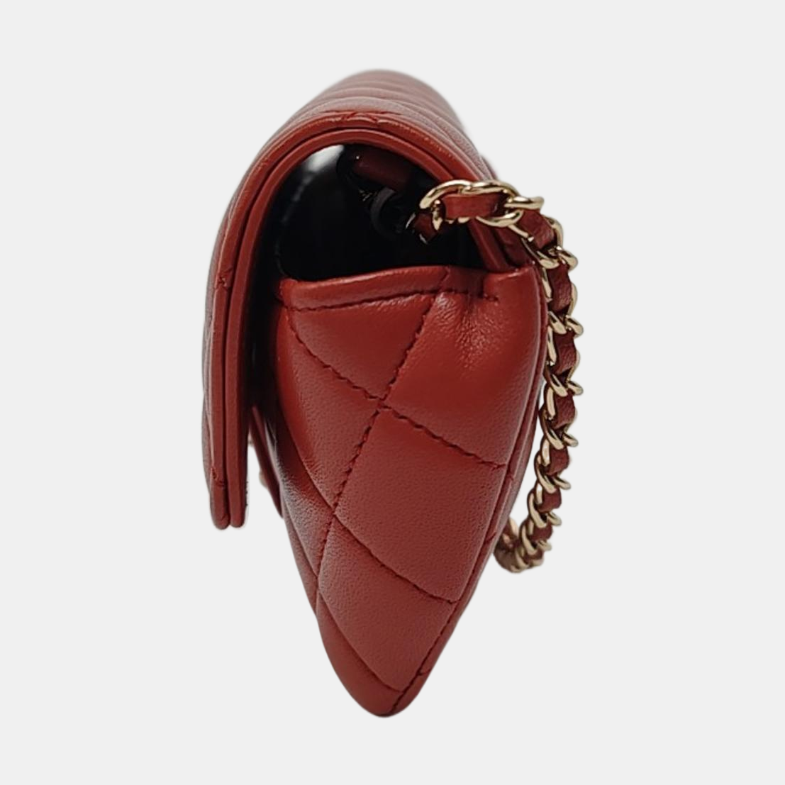 CHANEL CLASSIC FLAP Brick Red Lamb Skin Quilted Shoulder Bag Crossbody with Gold Hardware 31 Clasp-(SKU)-968214539