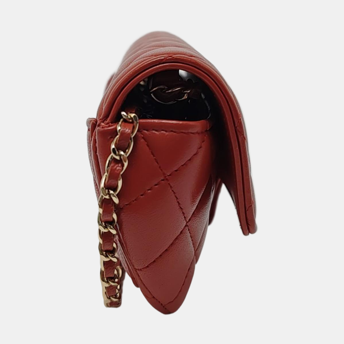 CHANEL CLASSIC FLAP Brick Red Lamb Skin Quilted Shoulder Bag Crossbody with Gold Hardware 31 Clasp-(SKU)-968214539
