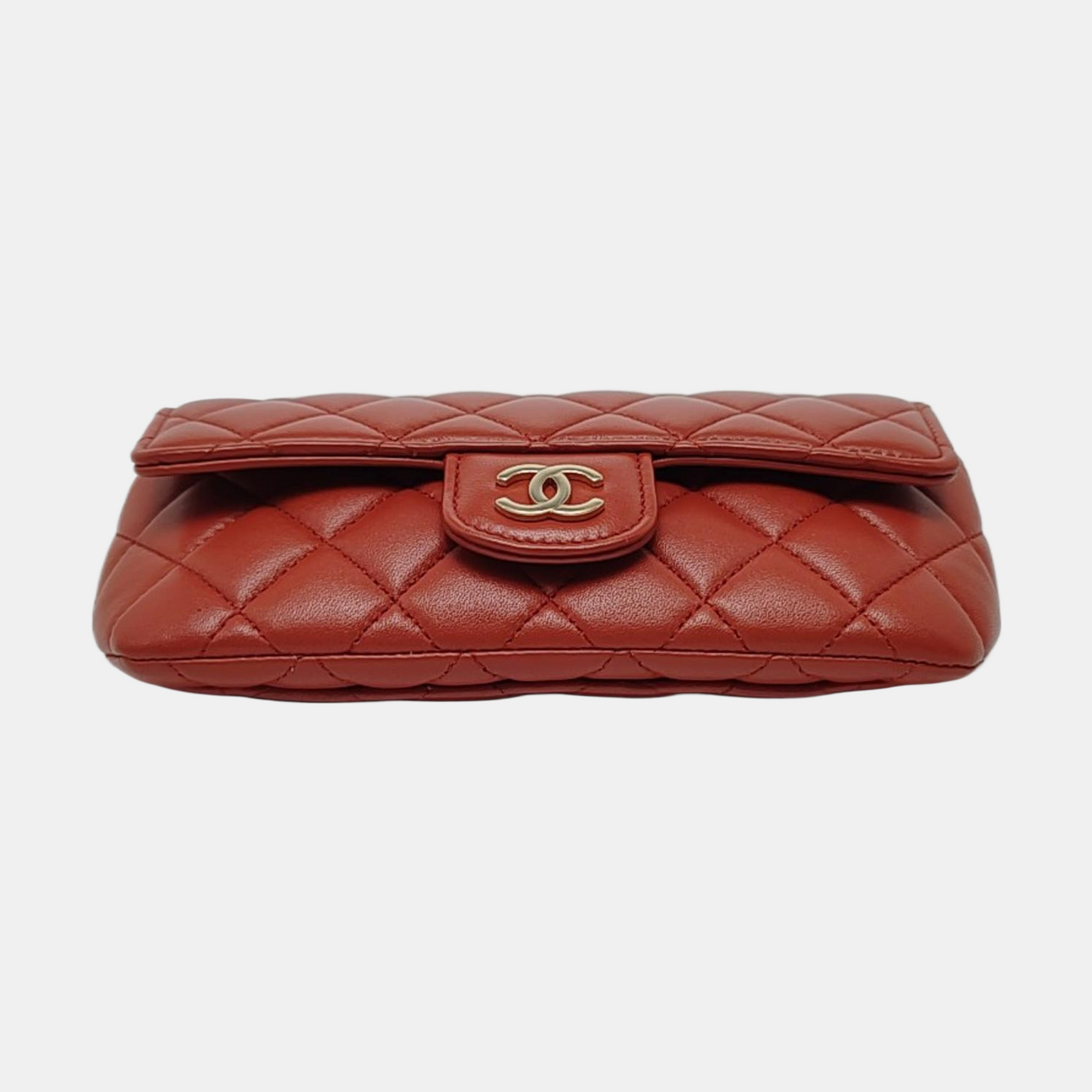 CHANEL CLASSIC FLAP Brick Red Lamb Skin Quilted Shoulder Bag Crossbody with Gold Hardware 31 Clasp-(SKU)-968214539