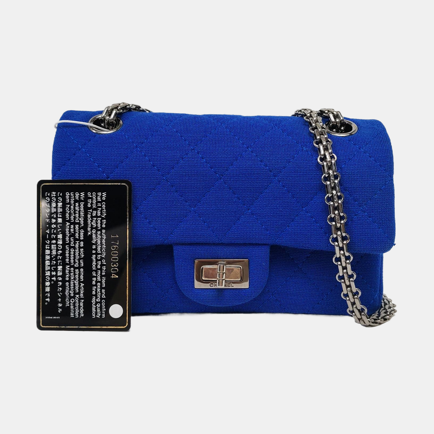 CHANEL 2.55 Blue Fabric Quilted Shoulder Bag and Crossbody with Detachable Strap, Silver Hardware, 17 Compartments-(SKU)-968553866