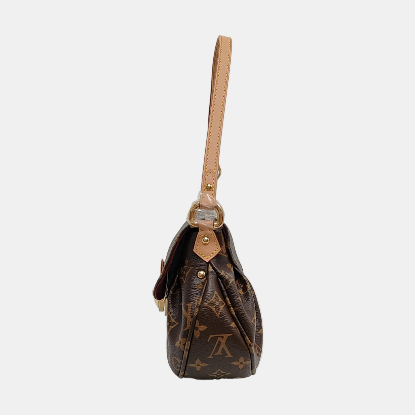 LOUIS VUITTON SUNSET brown coated canvas Monogram bag, shoulder bag, crossbody bag with detachable strap, gold hardware-(SKU)-967532077