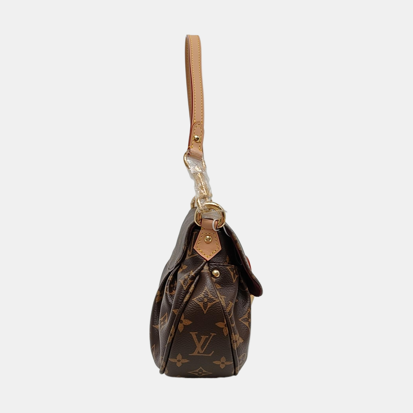 LOUIS VUITTON SUNSET brown coated canvas Monogram bag, shoulder bag, crossbody bag with detachable strap, gold hardware-(SKU)-967532077