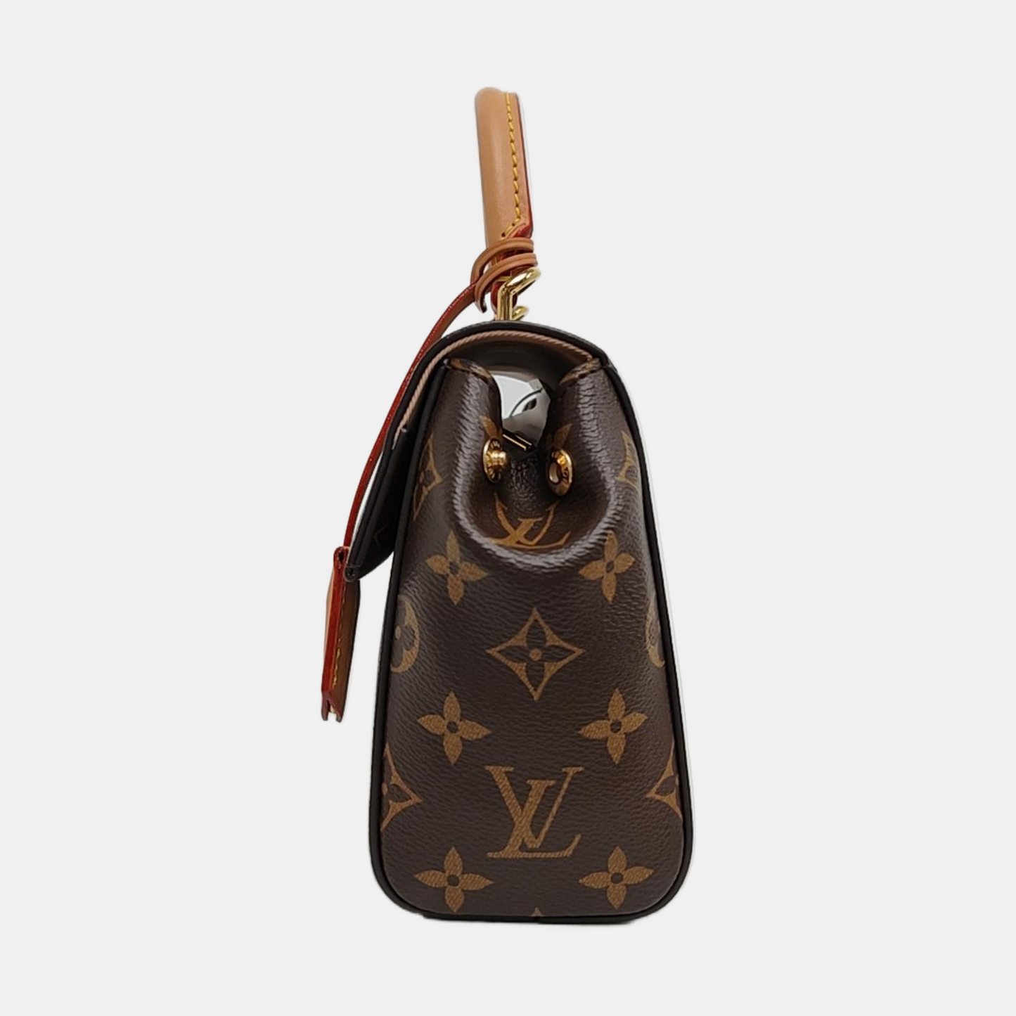 LOUIS VUITTON CLUNY Small Brown Monogram Canvas Shoulder Bag with Shoulder Strap, Gold Hardware, Detachable Strap-(SKU)-967532132