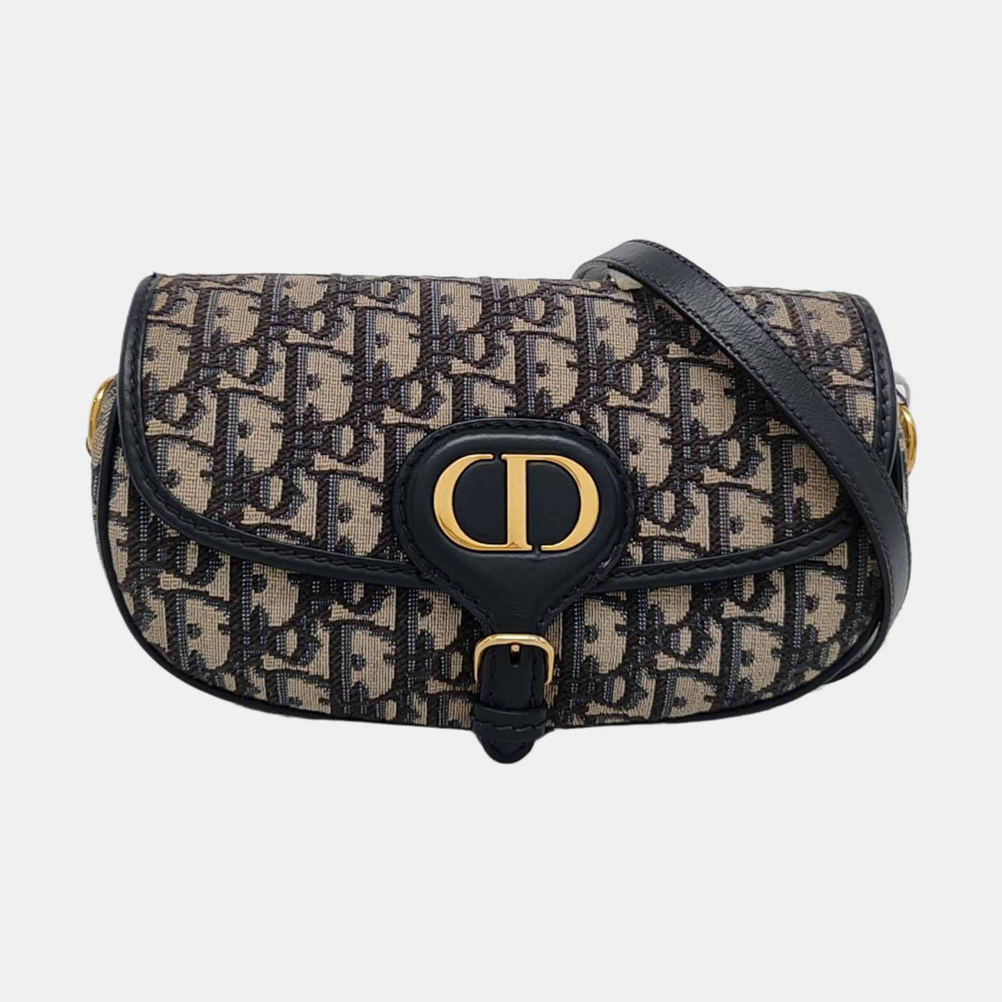 DIOR Bobby East-West Blue Canvas Monogram Embossed Shoulder Bag Crossbody Bag with Detachable Strap-(SKU)-968392687