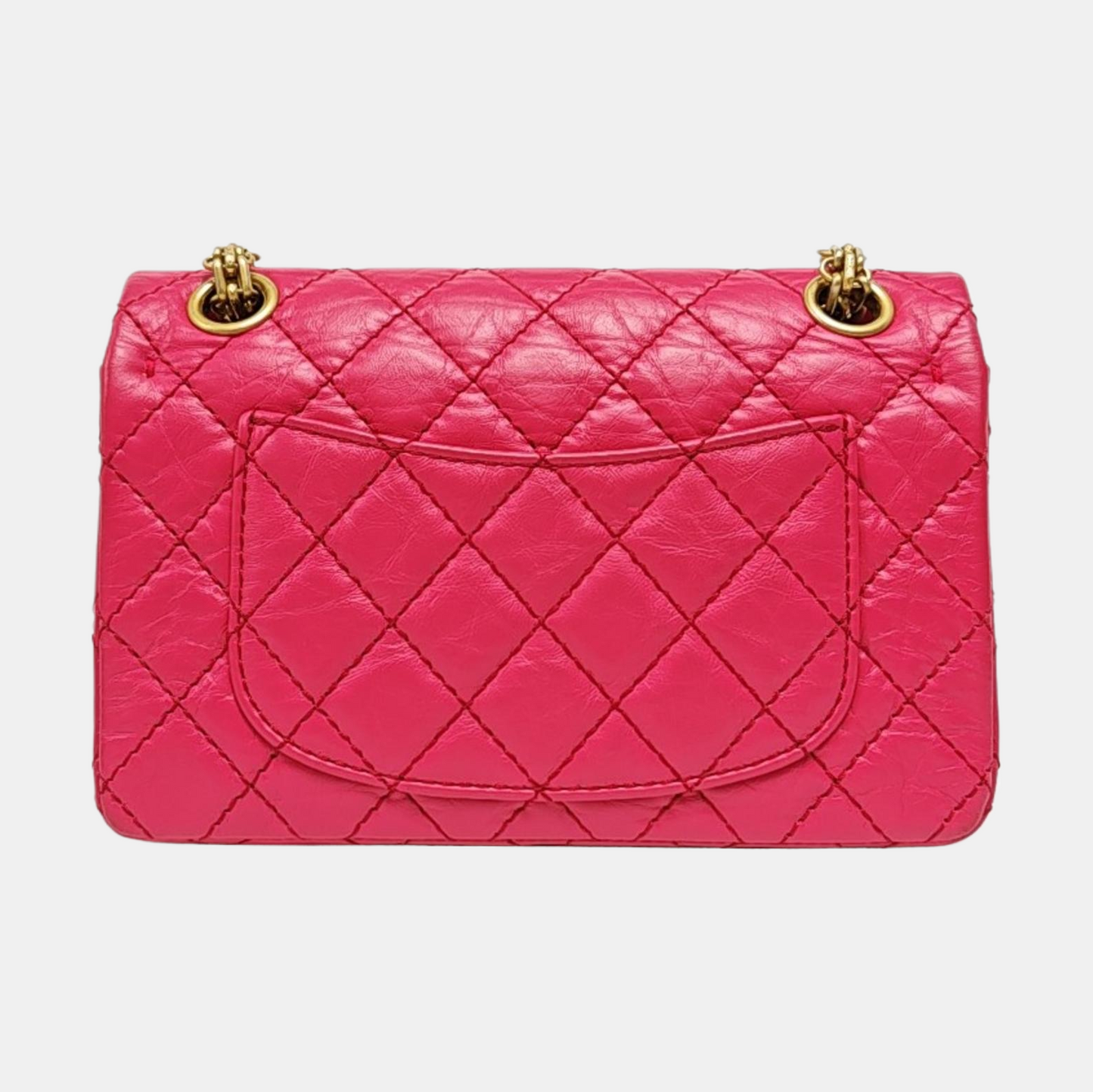 CHANEL 2.55 mini magenta leather quilted diamond pattern crossbody bag shoulder bag gold hardware 30 opening-(SKU)-968192452