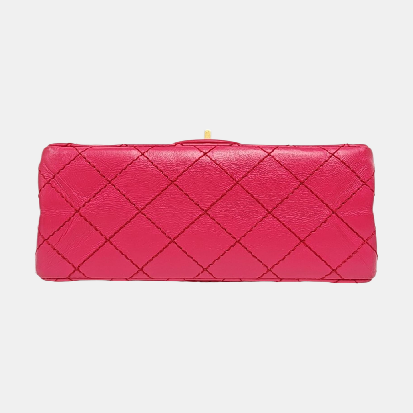 CHANEL 2.55 mini magenta leather quilted diamond pattern crossbody bag shoulder bag gold hardware 30 opening-(SKU)-968192452