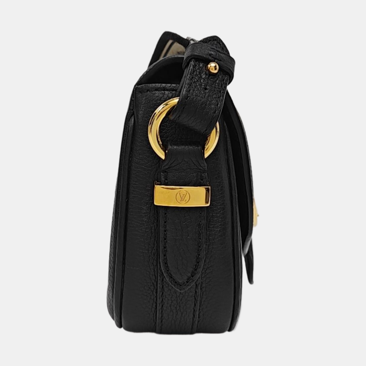 LOUIS VUITTON PONT 9 Small Black Calfskin Crossbody Shoulder Bag Tote Bag Gold Hardware Removable Shoulder Strap Full Accessories-(SKU)-968593873