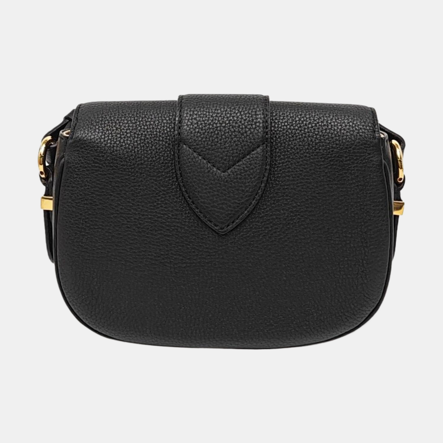 LOUIS VUITTON PONT 9 Small Black Calfskin Crossbody Shoulder Bag Tote Bag Gold Hardware Removable Shoulder Strap Full Accessories-(SKU)-968593873