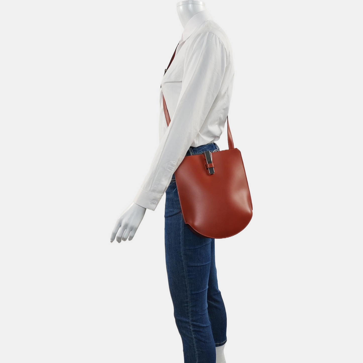 HERMÈS Baton De Craie Bronze BOX Leather Single Shoulder Bag Crossbody Bag Silver Hardware X-(SKU)-967228707