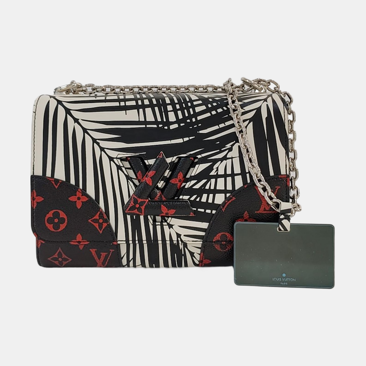 LOUIS VUITTON TWIST Multicolor Leather Monogram Printed Crossbody Shoulder Bag Silver Hardware Removable Strap-(SKU)-968118106
