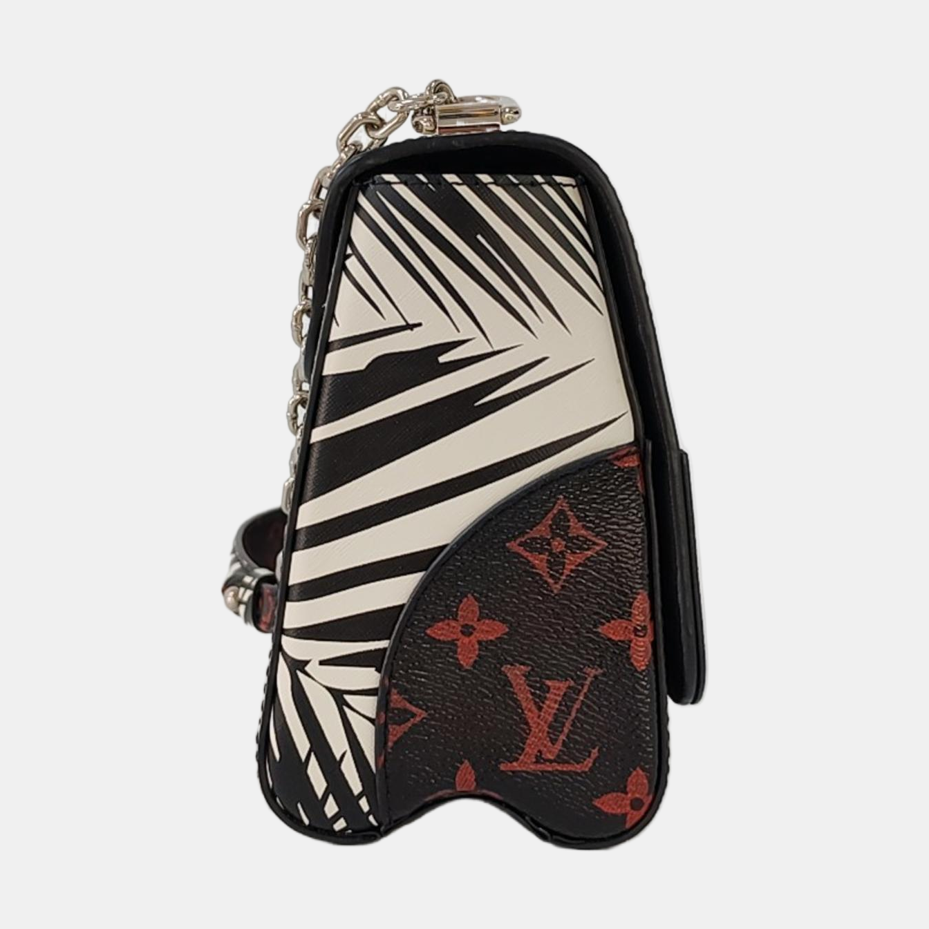 LOUIS VUITTON TWIST Multicolor Leather Monogram Printed Crossbody Shoulder Bag Silver Hardware Removable Strap-(SKU)-968118106