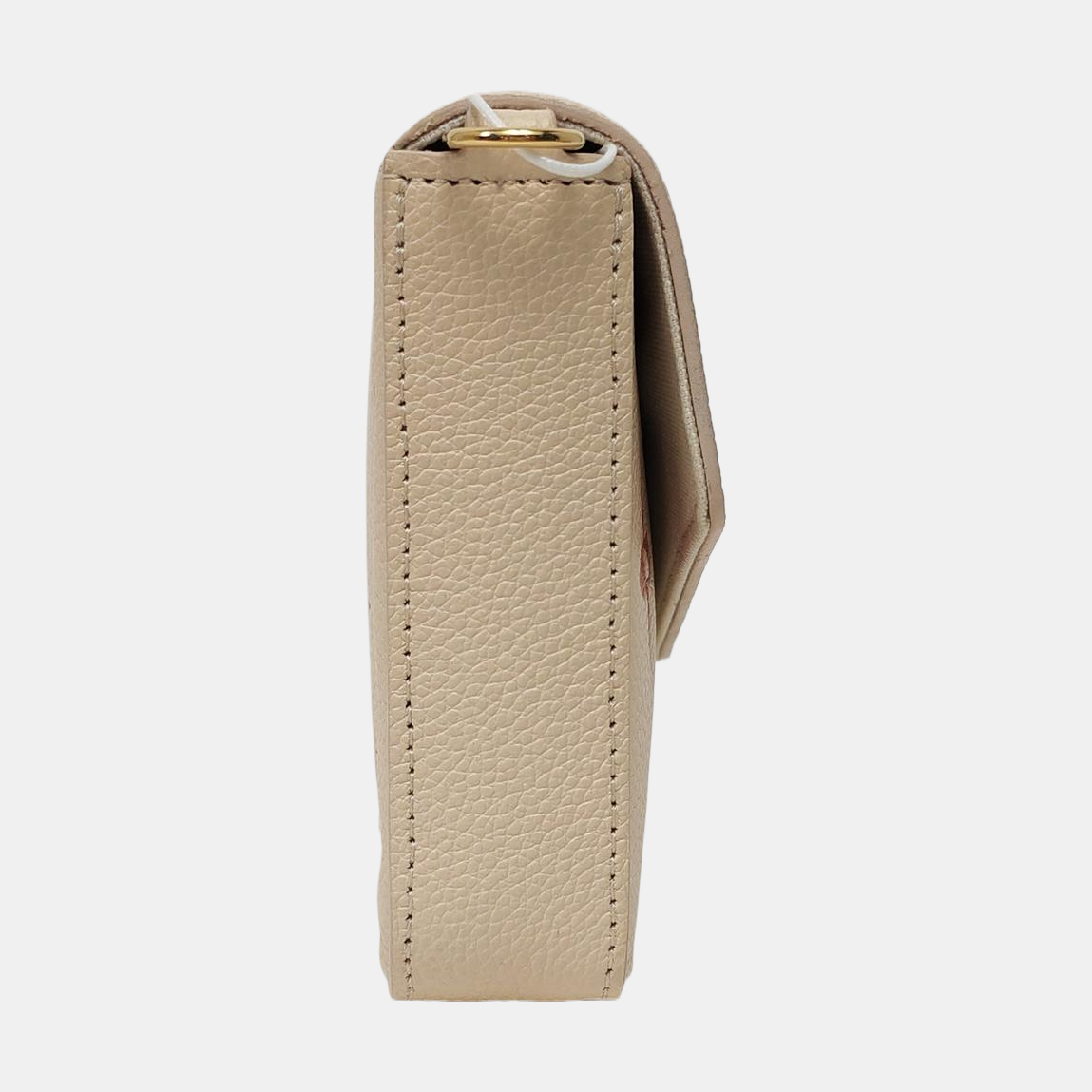 LOUIS VUITTON FÉLICIE Small White Leather Monogram Damier Ebene Crossbody Tote Shoulder Bag Golden Hardware Removable Shoulder Strap with Detachable Pocket-(SKU)-968236375