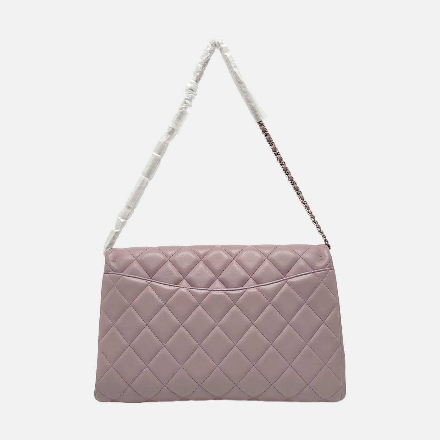 CHANEL CLASSIC FLAP Light Purple Lamb Leather Quilted Shoulder Bag with Removable Strap-(SKU)-968118036