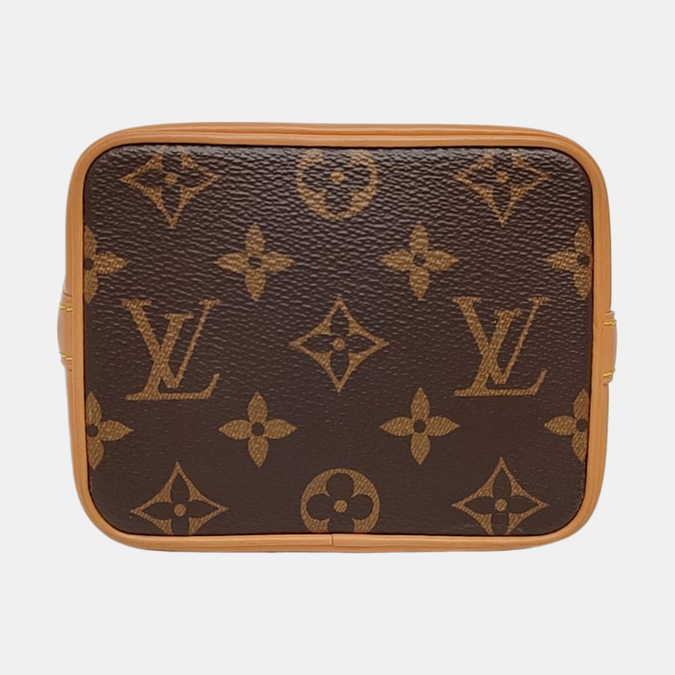 LOUIS VUITTON NOÉ Nano Brown Coated Canvas Monogram Bucket Bag Crossbody Handbag Single Shoulder Bag Removable Strap Gold Hardware 2 Removable Straps-(SKU)-968563744