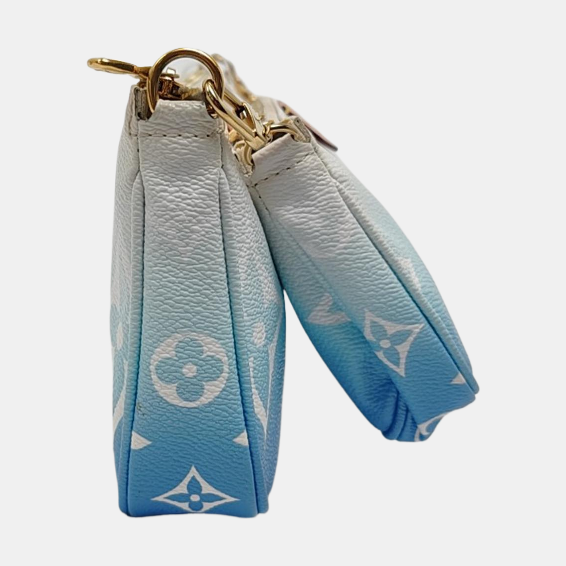 LOUIS VUITTON MULTI Blue Coated Canvas Monogram Five in One Crossbody Bag Shoulder Bag Gold Hardware Pockets 2 Removable Straps-(SKU)-968235817