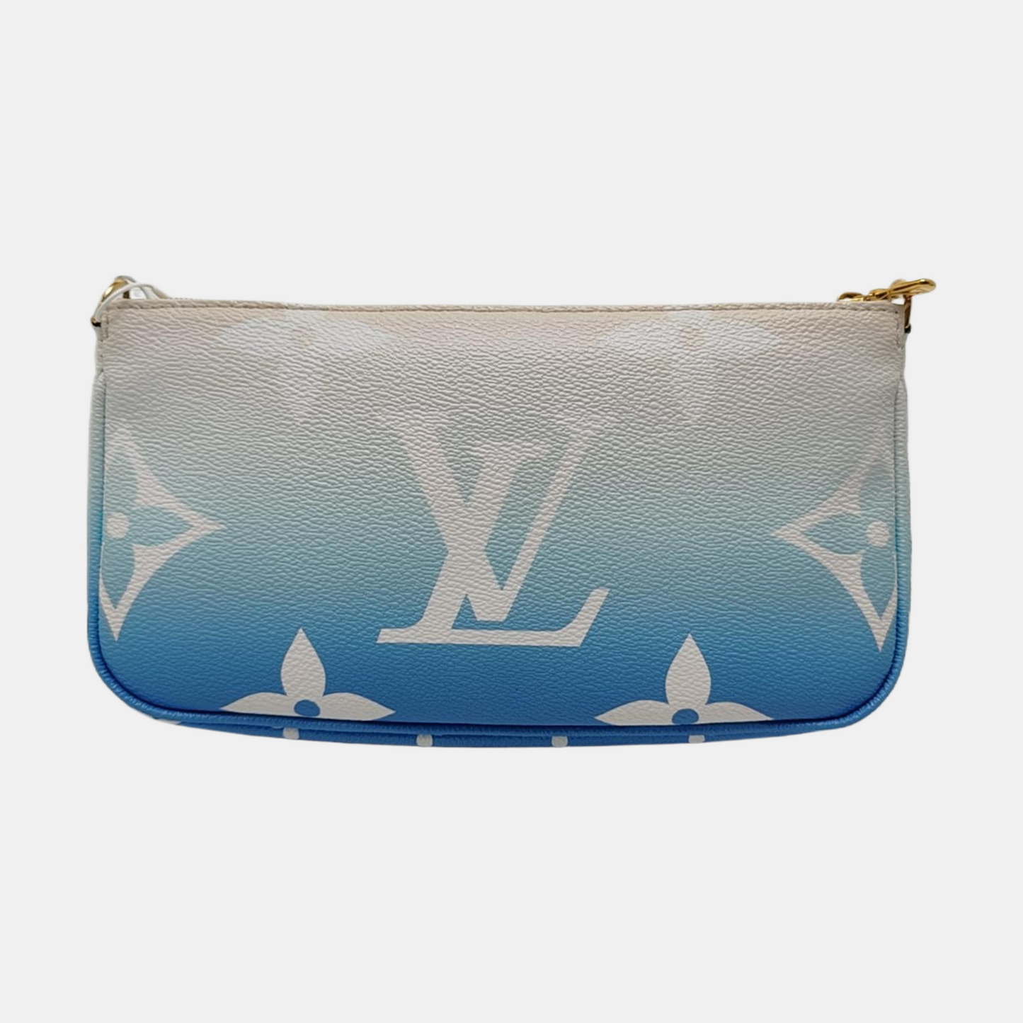 LOUIS VUITTON MULTI Blue Coated Canvas Monogram Five in One Crossbody Bag Shoulder Bag Gold Hardware Pockets 2 Removable Straps-(SKU)-968235817