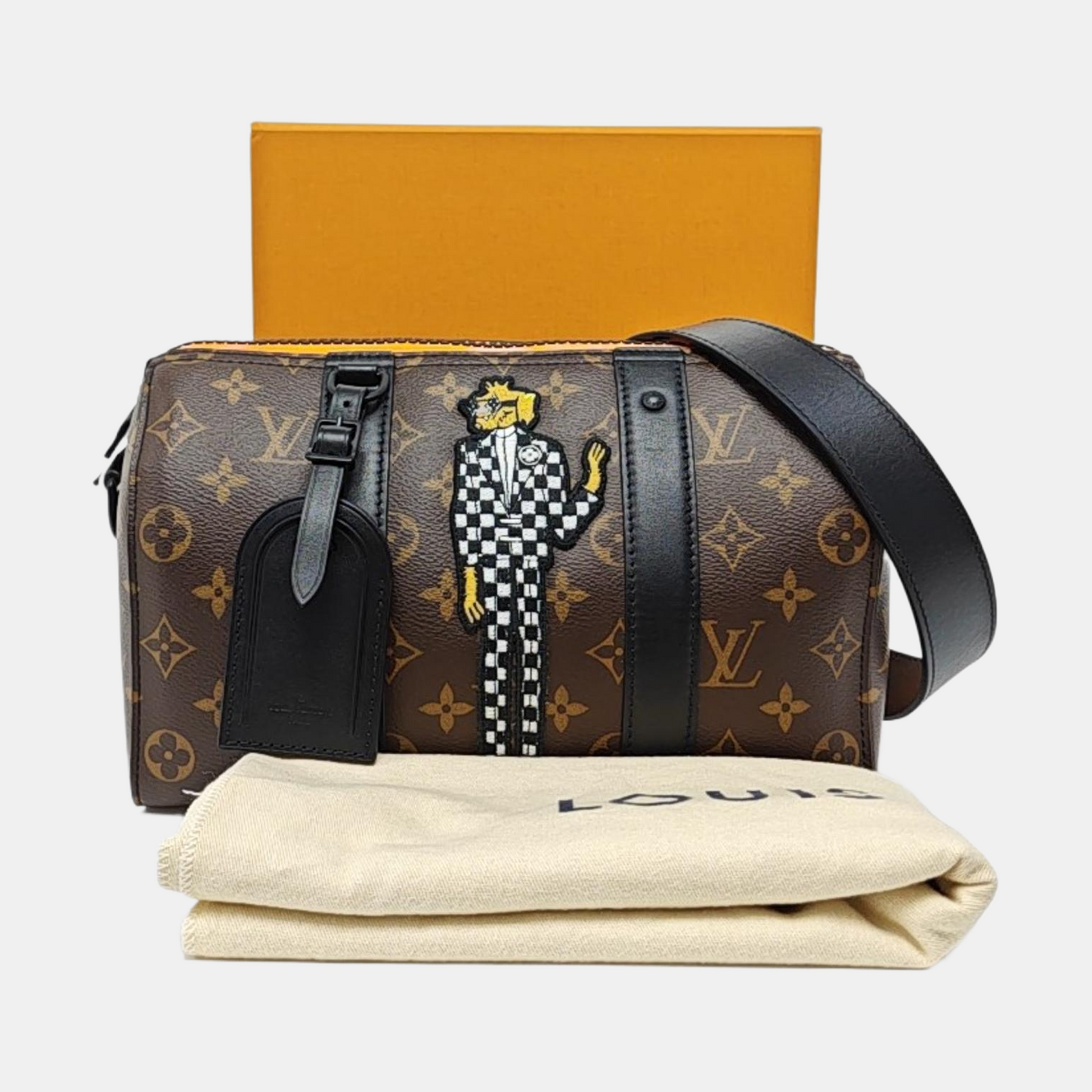 LOUIS VUITTON KEEPALL Brown Coated Canvas Monogram Boston Bag with Detachable Strap-(SKU)-968731490
