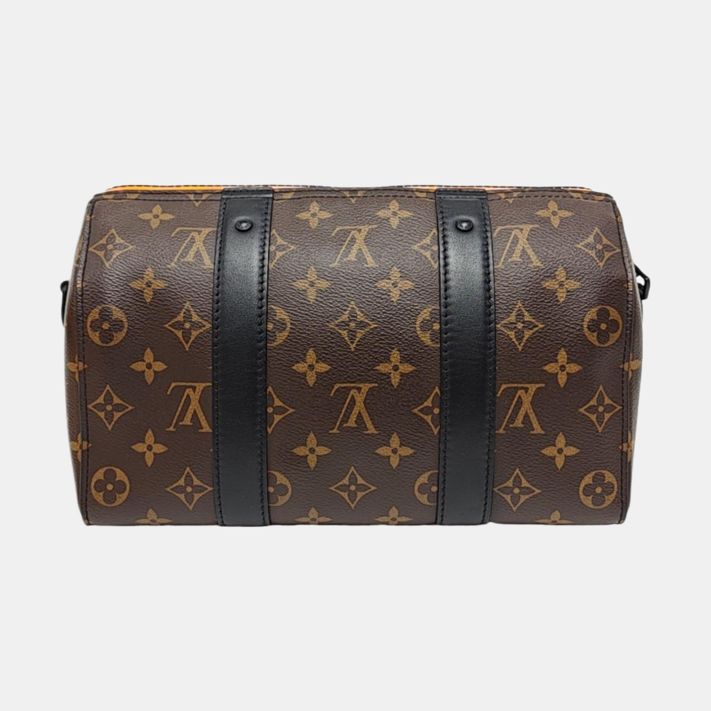 LOUIS VUITTON KEEPALL Brown Coated Canvas Monogram Boston Bag with Detachable Strap-(SKU)-968731490