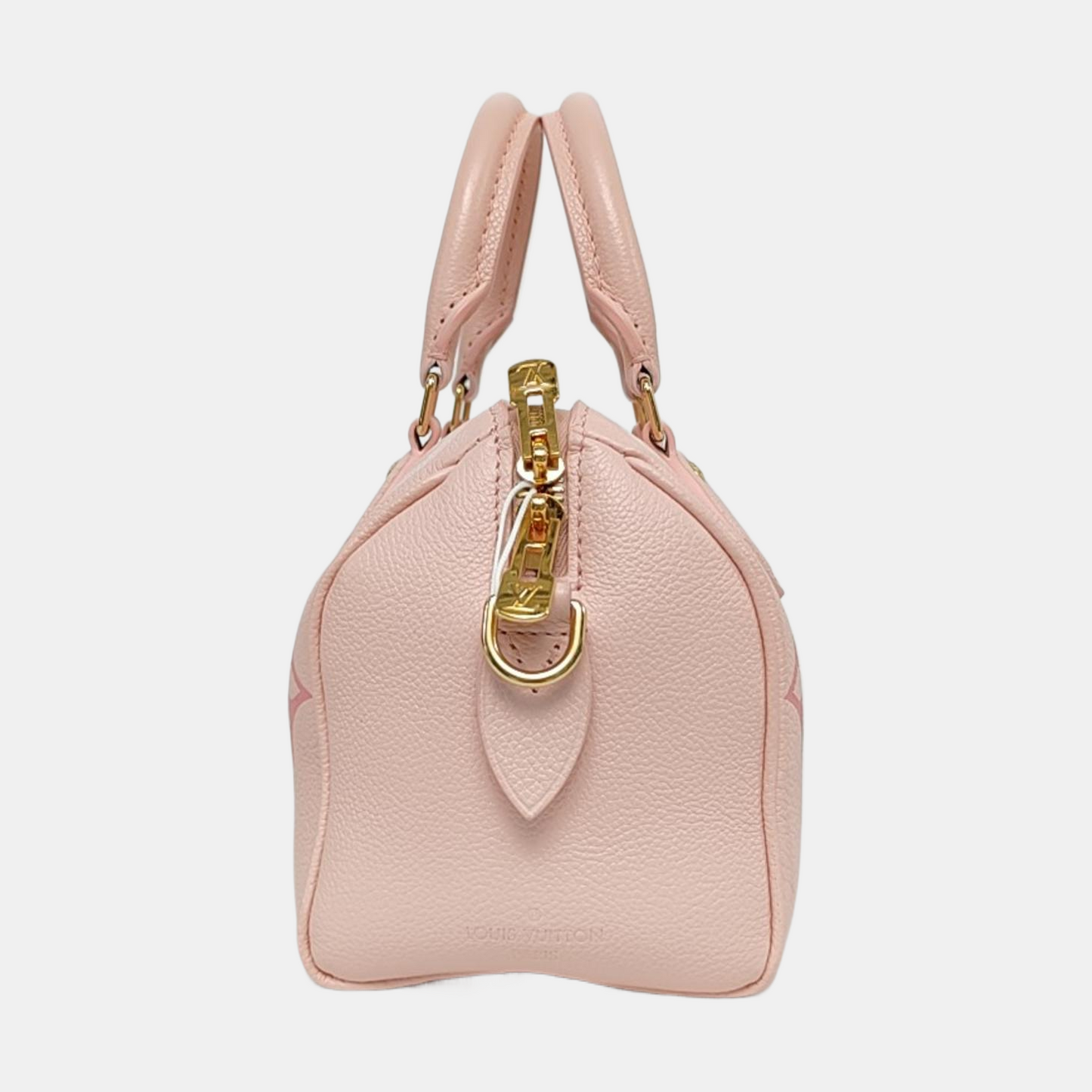 LOUIS VUITTON SPEEDY 20 Pink Calfskin Monogram Boston Bag Single Shoulder Bag Handbag Crossbody Bag Detachable Strap-(SKU)-968552559