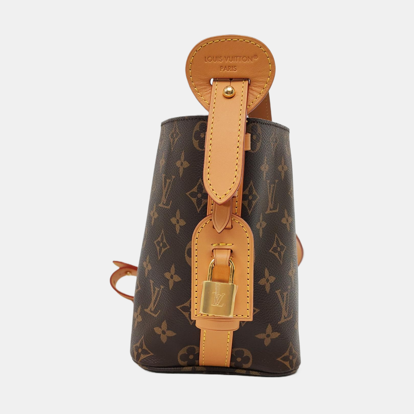 LOUIS VUITTON ALL IN Small Size Brown Coated Canvas Monogram Crossbody Shoulder Bag with Gold Hardware Removable Shoulder Strap-(SKU)-968721073