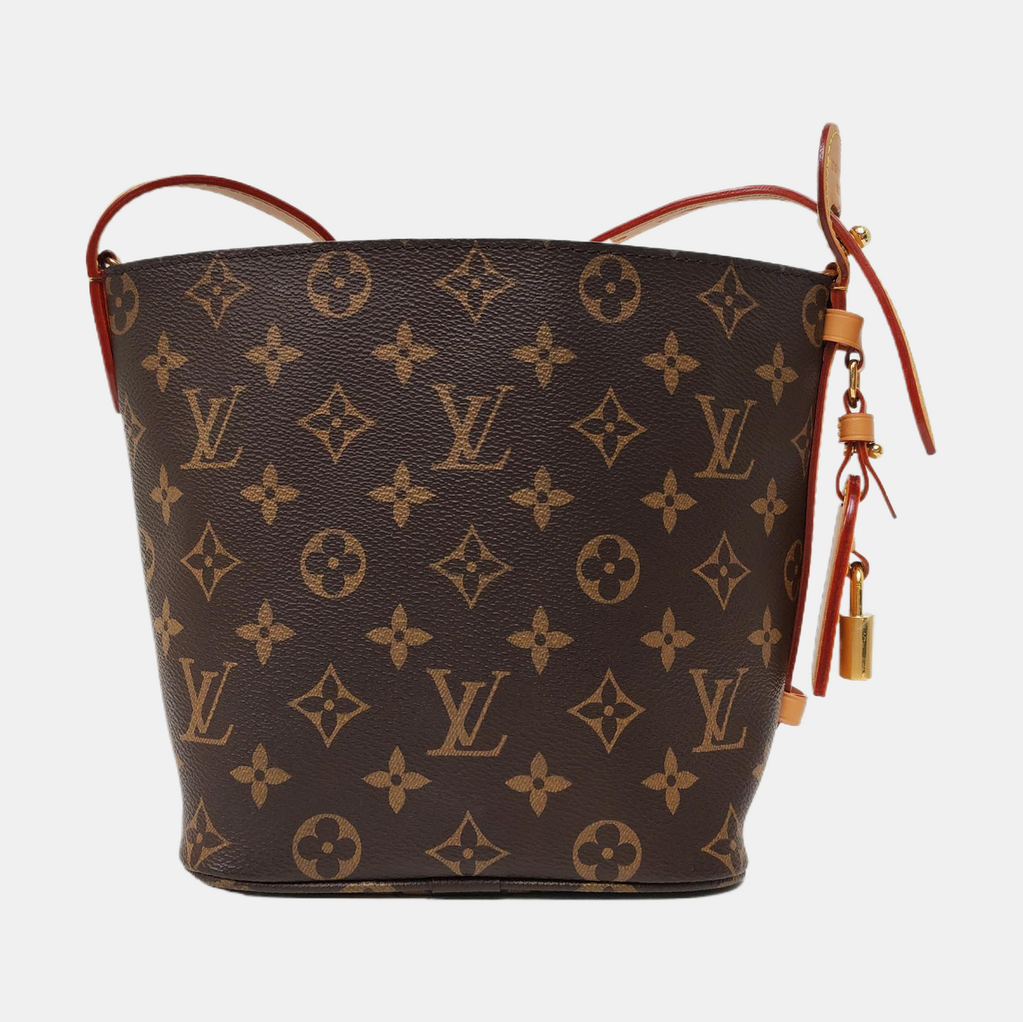 LOUIS VUITTON ALL IN Small Size Brown Coated Canvas Monogram Crossbody Shoulder Bag with Gold Hardware Removable Shoulder Strap-(SKU)-968721073