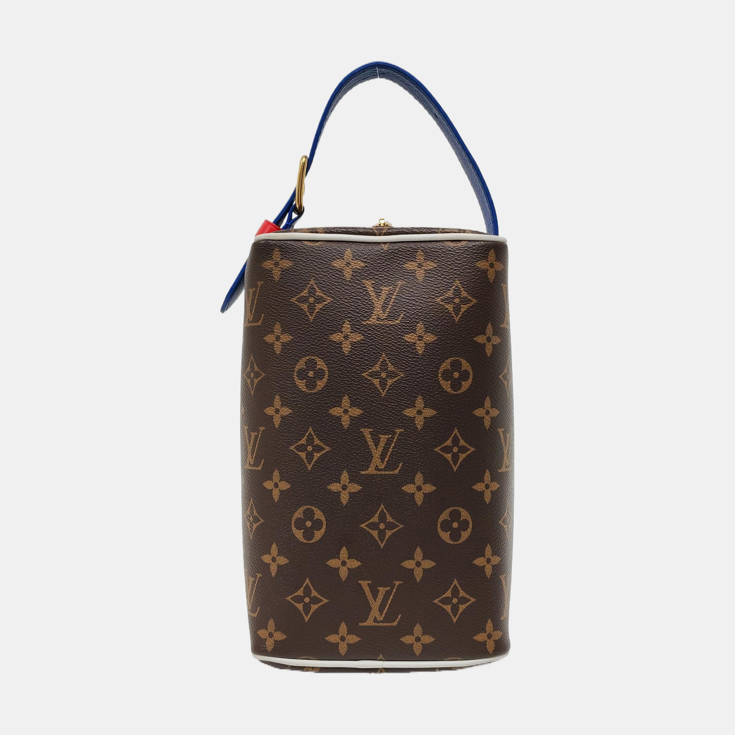 LOUIS VUITTON CLOAKROOM DOPP KIT Brown Coated Canvas Monogram Travel Bag Golden Hardware-(SKU)-968510986