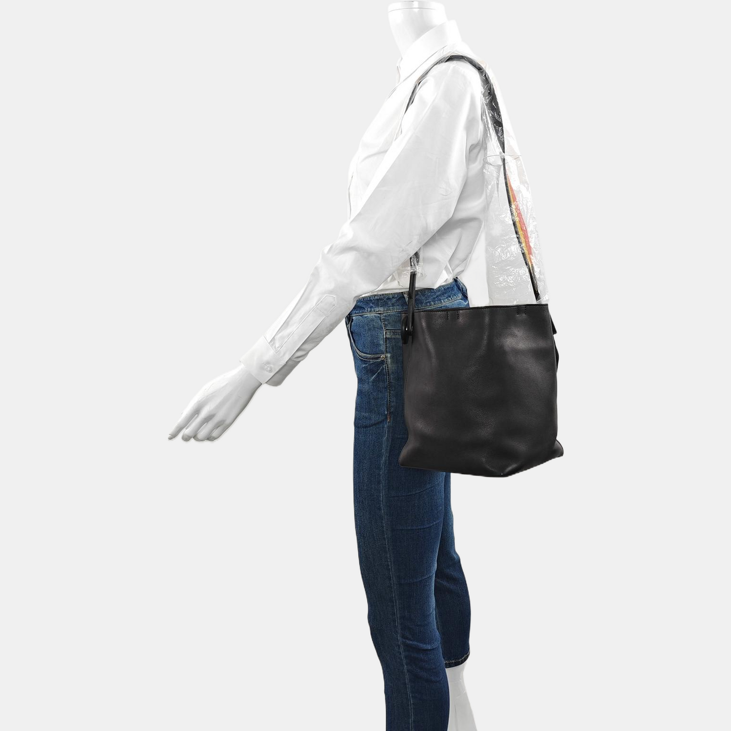 HERMÈS Licol Black Swift Calfskin Single Shoulder Bag with Shoulder Strap and Silver Hardware-(SKU)-960474634