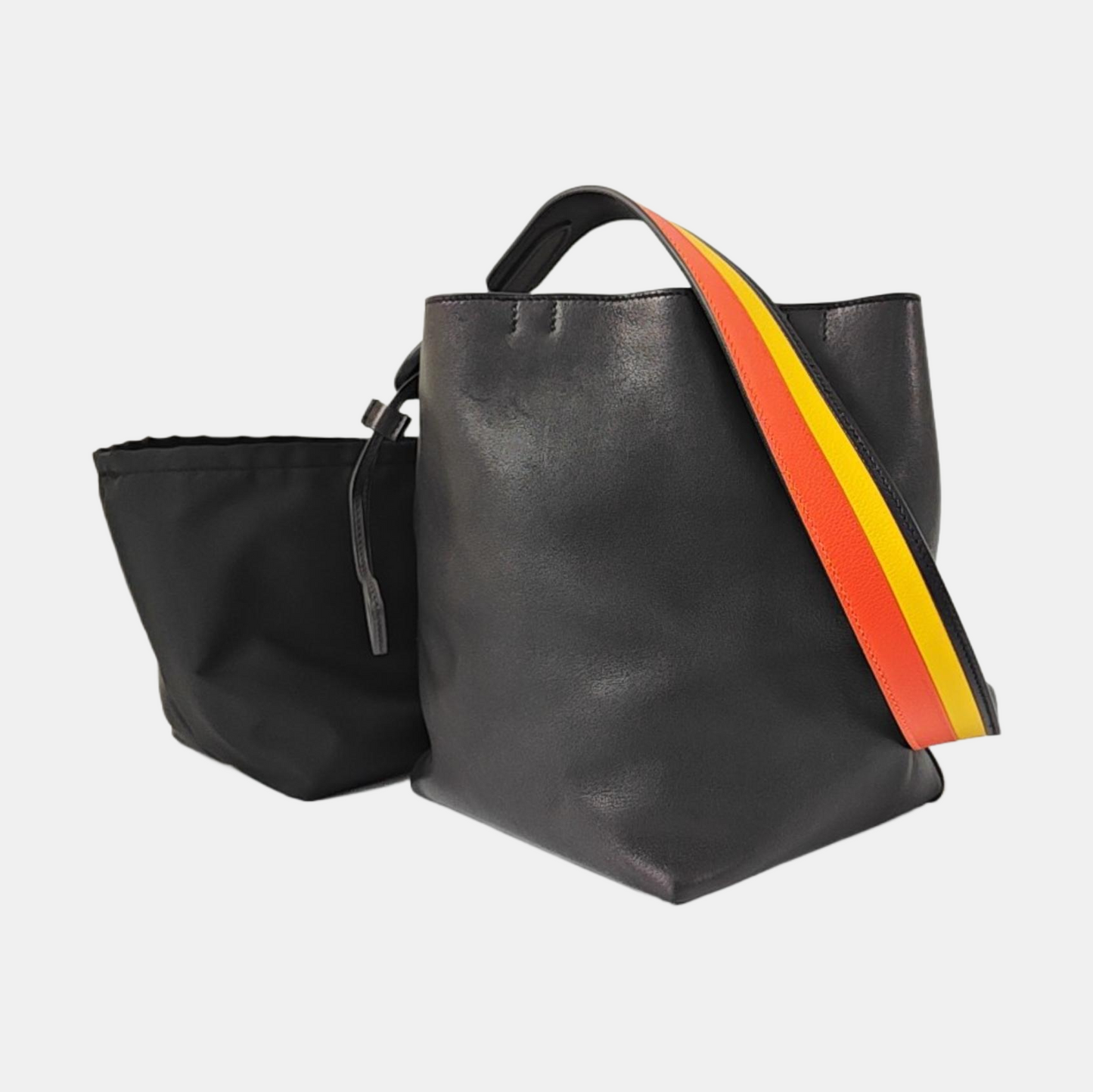 HERMÈS Licol Black Swift Calfskin Single Shoulder Bag with Shoulder Strap and Silver Hardware-(SKU)-960474634