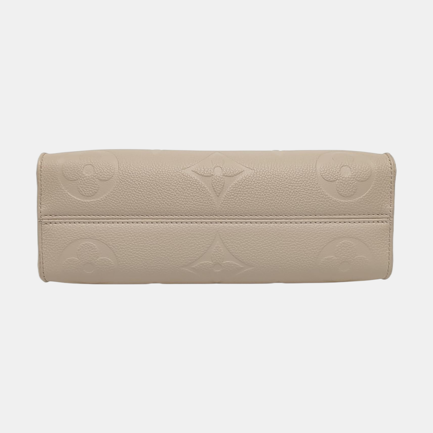 LOUIS VUITTON ONTHEGO EAST WEST Beige Cowhide Monogram Empreinte Jungle Bag Crossbody Shoulder Bag Tote Bag with Gold Hardware 2 Removable Shoulder Straps-(SKU)-968719950