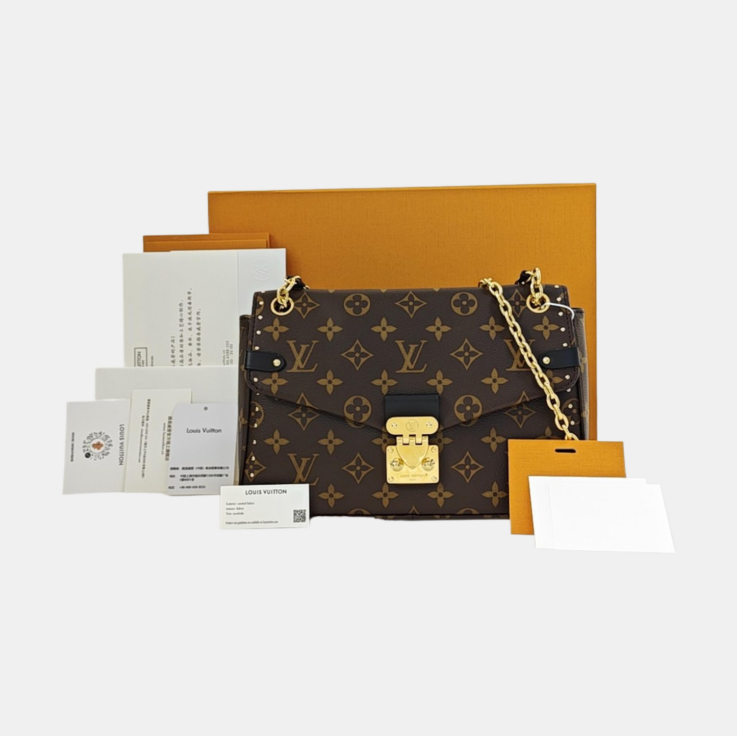 LOUIS VUITTON TRUNKIE Brown Coated Canvas Monogram Studs Crossbody Shoulder Bag with Gold Hardware-(SKU)-968485400