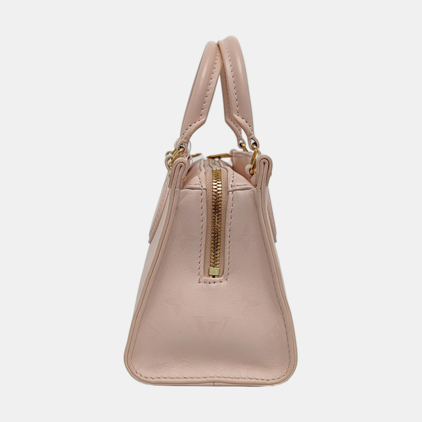 LOUIS VUITTON ONTHEGO small size pink leather Monogram shoulder bag with gold hardware and 2 detachable straps-(SKU)-968753925