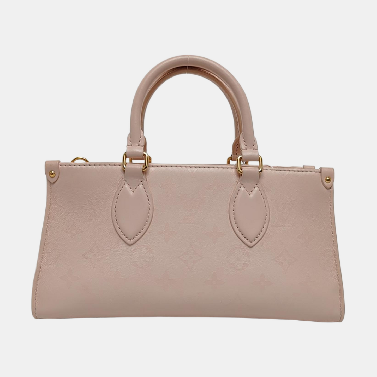 LOUIS VUITTON ONTHEGO small size pink leather Monogram shoulder bag with gold hardware and 2 detachable straps-(SKU)-968753925